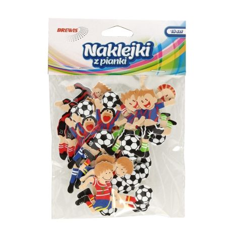 Naklejki z mikrogumy Brewis Football, 18szt